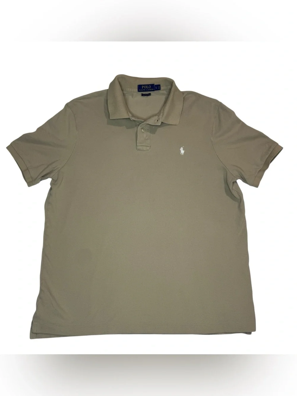 Polo Ralph Lauren Men’s Classic Fit Polo Shirt Tan Beige Short Sleeve Size Large